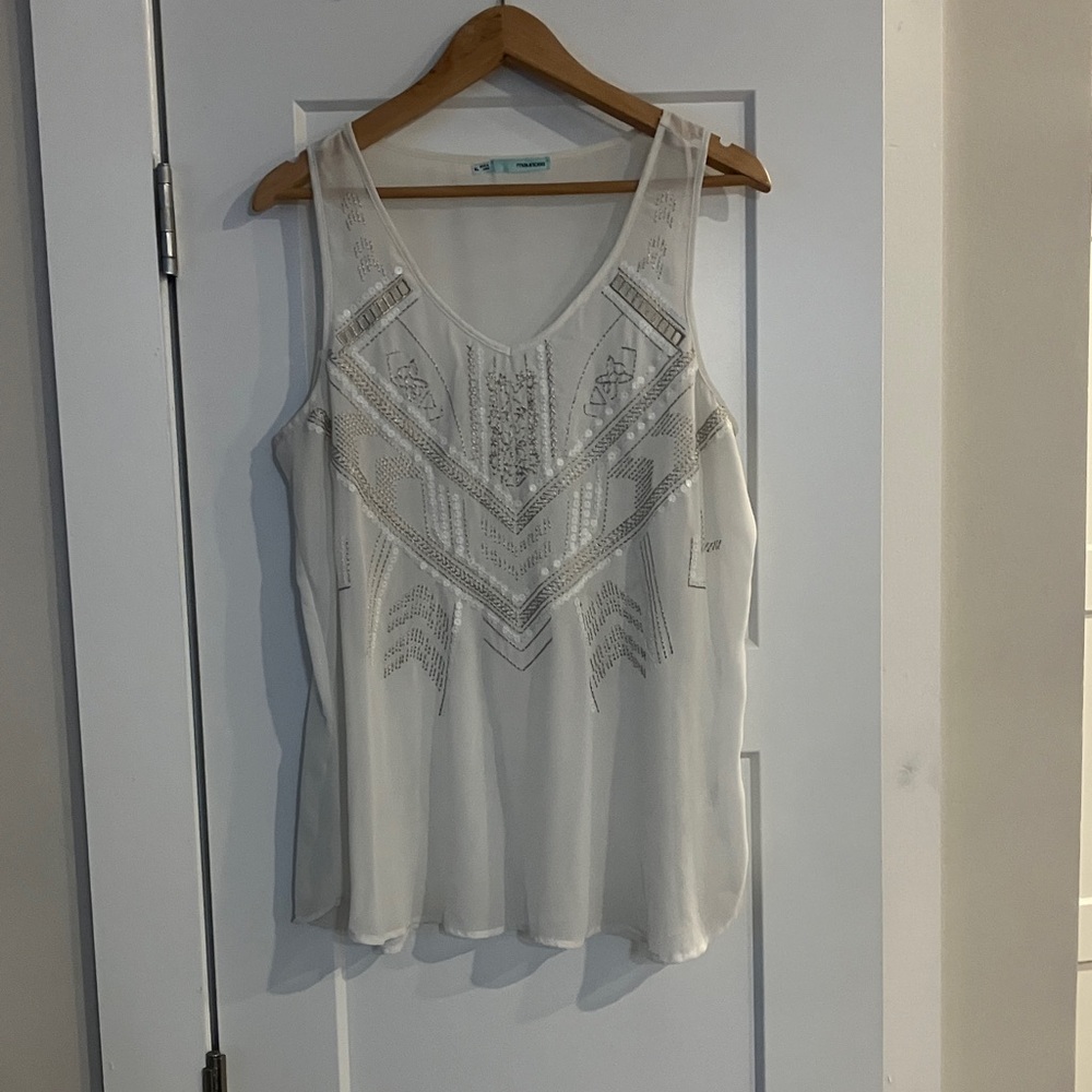 Maurices White Embellished Tank Top